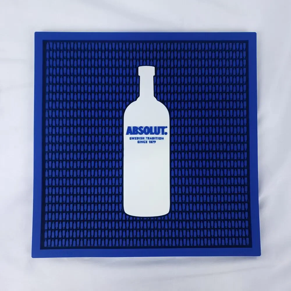 Absolut Vodka Blue Rubber Bar Mat Spill Mat Drink Rail Bottle Logo Swedish